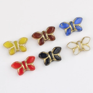 Perle in vetro a forma di farfalla vintage multicolore per la creazione di gioielli