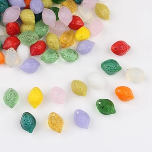 Mélange de perles en verre citron 13x9mm pour création de bijoux DIY en couleurs vives