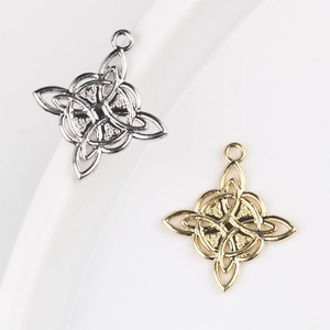 Minimalist Celtic knot round pendants in gold and silver finish for DIY jewelry making