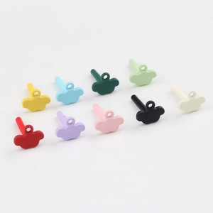 Zinc Alloy Cloud Earring Findings With Stainless Steel Earring Post Spray Painted Macaron Color Cartoon Earring Components For DIY Jewelry Making
