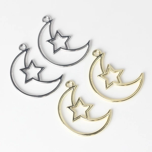 Hohle Stern- und Mondanhänger aus Legierung für DIY-Schmuck in Gold und Silber