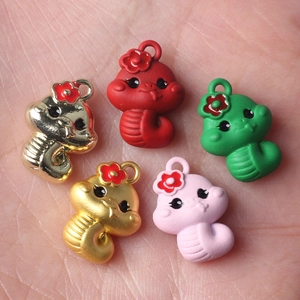 Cute zodiac dragon alloy pendants in five vibrant colors for DIY jewelry making