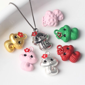 Cute Cartoon Snake Alloy Enamel Pendants For DIY Necklace Bracelet Jewelry Making Colorful Zodiac Animal Charms Craft Accessories