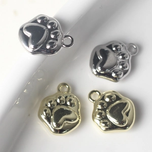 Colgantes de huella de gato en aleación oro y plata para creación de joyería artesanal