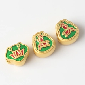 Détails de breloques en émail lotus et poisson rouge pour bijoux DIY