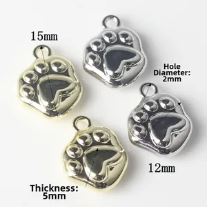Colgante de garra de gato de aleación pulida para joyas DIY, medida 15x12mm