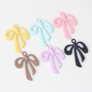 Colgantes de lazo coloridos de aleación en seis colores para bisutería DIY y manualidades
