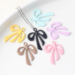Dijes de Aleación Pintados de Colores con Forma de Lazo para Hacer Collares y Pulseras de Bricolaje Accesorios de Joyería