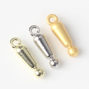 Minimalist alloy exclamation mark pendants in polished gold and silver finishes