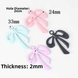 Set de colgantes de lazo coloridos de aleación para creación de joyas DIY variados