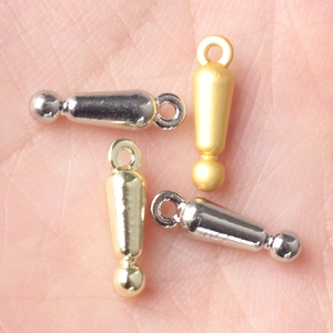 Simple alloy exclamation mark pendants in gold and silver for DIY jewelry making