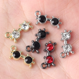 Pendentifs lunettes de soleil miniatures avec strass pour création bijoux DIY