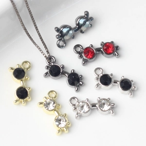Pendentif En Alliage En Forme De Lunettes Avec Strass En Zircon Incrusté Accessoire De Bracelet Collier DIY Bijoux De Mode