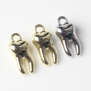 Minimalistische Zahnanhänger aus Gold- und Silberlegierung für DIY Halsketten