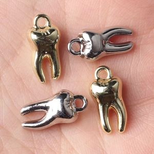 Minimalistische Zahn-Anhänger aus Legierung in Gold und Silber für DIY-Schmuck