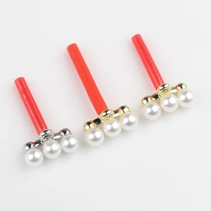 Accessoires bijoux à trois perles avec bases en alliage or et argent pour le DIY