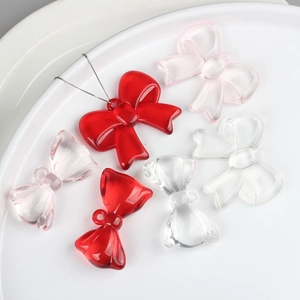 Colorful Resin Bow Knot Charms For Jewelry Making DIY Handcrafted Necklace Bracelet Earring Transparent Acrylic Bowknot Pendant Accessories
