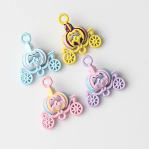 Colorful pumpkin carriage alloy charms for DIY jewelry making in pastel macaron colors