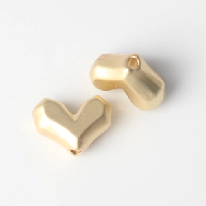 Détails de perles en forme de cœur dorées mates avec facettes pour bijoux artisanaux