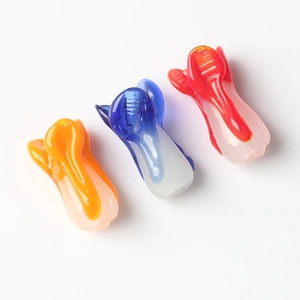 Colorful glass tulip loose beads in yellow, blue, and red for DIY jewelry making