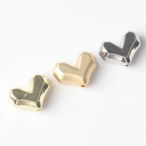 Perles de cœur minimalistes en or et argent pour la fabrication de bijoux DIY