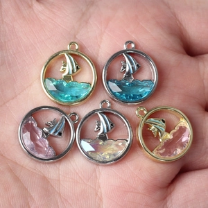 Ronde walviskristallen hangers in goud en zilver voor DIY-sieraden maken