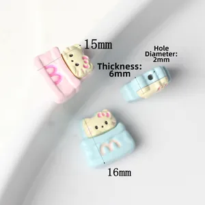 Cartoon kattenkralen van legering met letter M, 16mm bedeltjes voor DIY sieraden maken