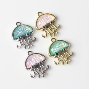 Pendentifs méduse en alliage avec résine irisée pour colliers et bracelets DIY