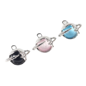 DIY Planetenanhänger-Set in Schwarz Rosa und Blau für Armbänder und Halsketten