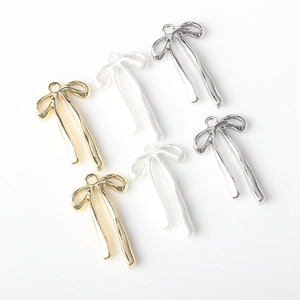 Set de colgantes de lazo minimalistas en aleación de oro y plata para joyería artesanal