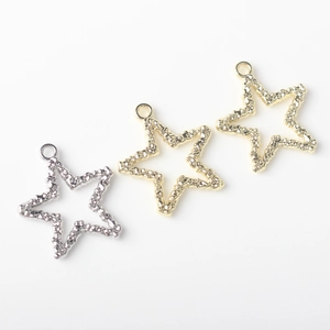 Minimalist alloy star pendants with lava texture for DIY necklace and bracelet jewelry