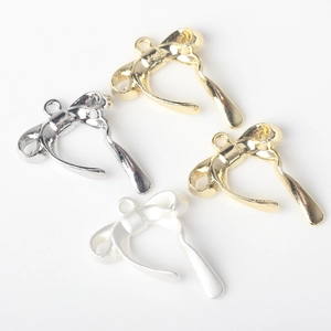Pendenti a fiocco in lega minimalisti color oro e argento per creazione gioielli fai-da-te