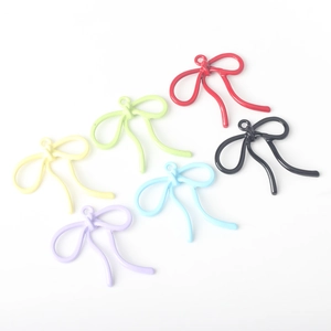 Colgantes de lazo de aleación coloridos para joyería DIY en seis tonos vibrantes variados
