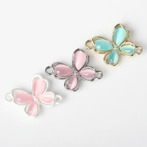Alloy resin butterfly connector charms for DIY necklace and bracelet jewelry making