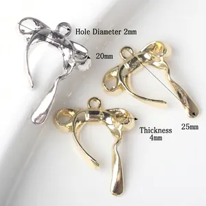 Ciondoli a fiocco minimalisti in lega per creazione gioielli DIY oro e argento
