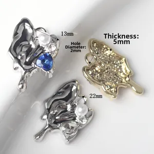 Fluid alloy heart pendant with pearl and zircon, 22mm x 13mm DIY jewelry component
