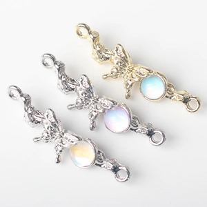 Conectores de mariposa de aleación con circonitas para creación de joyas artesanales