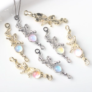 Colgante Conector Mariposa Enredadera Aleación Diamantes Imitación Vintage Lazos Dobles Componentes Joyería DIY Collar Pendiente
