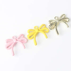 Colgantes de lazo minimalistas en rosa amarillo y oro para hacer joyas DIY
