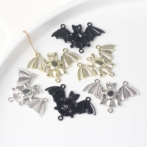 Alloy Bat Connector Pendants For DIY Jewelry Making Gothic Halloween Bat Wings Link Charms DIY Accessories For Necklace Earring