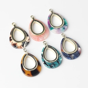 Waterdrop alloy acetate charms in multiple colors for DIY jewelry making and crafts
