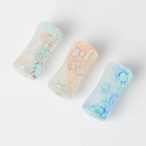 Ink-painted bamboo-shaped glass beads for DIY bracelet and necklace accessories