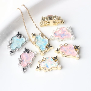 Cuentas de Nube de Aleación Resina Estrella Strass Perla Artificial Imitación Espaciadores DIY para Pulsera Collar Accesorios Mujer