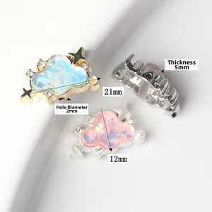 Vue principale de perles nuages 21mm en résine opale et perles pour bijoux DIY