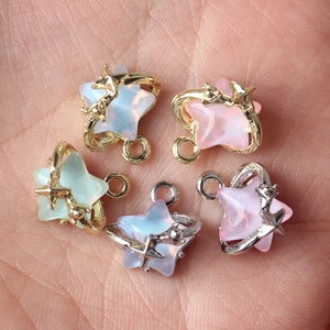 DIY Sternanhänger aus Legierung mit Harzinlay in Gold- und Silberrahmen für Schmuck