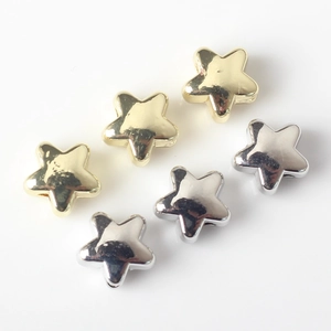 Cuentas de aleación en forma de estrella doradas y plateadas para joyería DIY
