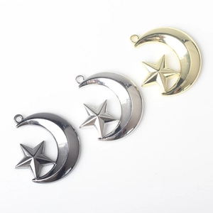 Pendentifs lune et étoile minimalistes en or, argent et noir pour bijoux DIY
