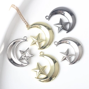 Pendentifs Lune et Étoile en Alliage de Zinc pour la Fabrication de Colliers et Bracelets DIY Accessoires de Bijoux Charms Métalliques Or Argent