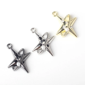 Stern-Planeten-Anhänger mit Perlen und Strass für DIY-Schmuck in Gold Silber und Gun-Black