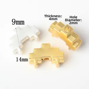 Minimalistische legering pixel afstandskralen in goud en zilver, 14mm voor DIY-sieraden